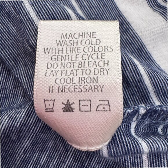 MAX STUDIO Blue White Striped Shift Stretch Knit Tank Dress Cover Up Women's S - Picture 5 of 5